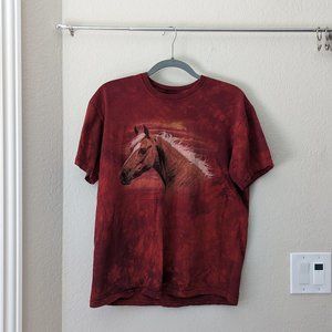 Vintage Red Tie Dye Horse Shirt